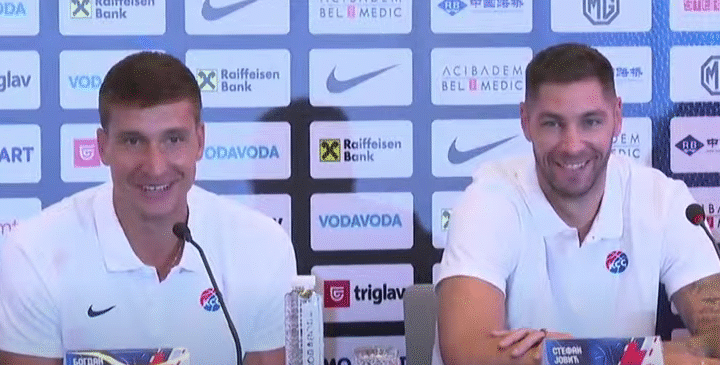 Bogdan Bogdanović i Stefan Jović na konferenciji za medije, 28.07.2025.