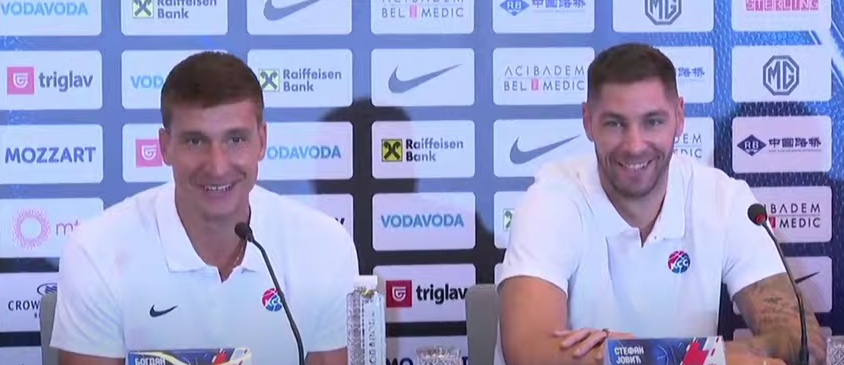 Bogdan Bogdanović i Stefan Jović na konferenciji za medije, 28.07.2025.