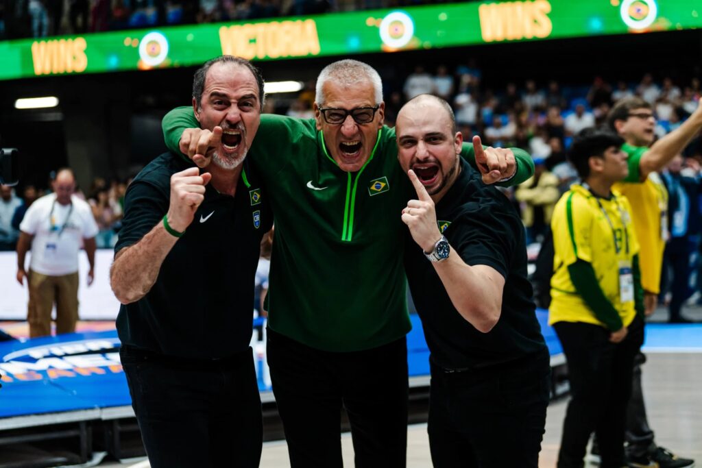 Aco Petrović and his coaching staff celebrating FIBA AmeriCup title - September 1st, 2025