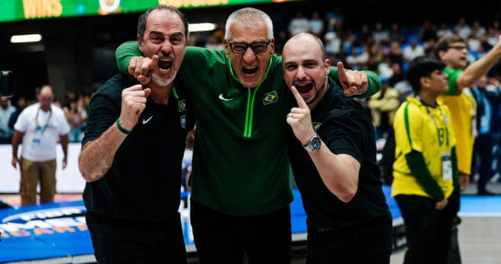 Aco Petrović and his coaching staff celebrating FIBA AmeriCup title - September 1st, 2025