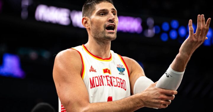 Nikola Vučević against Great Britain at EuroBasket 2025