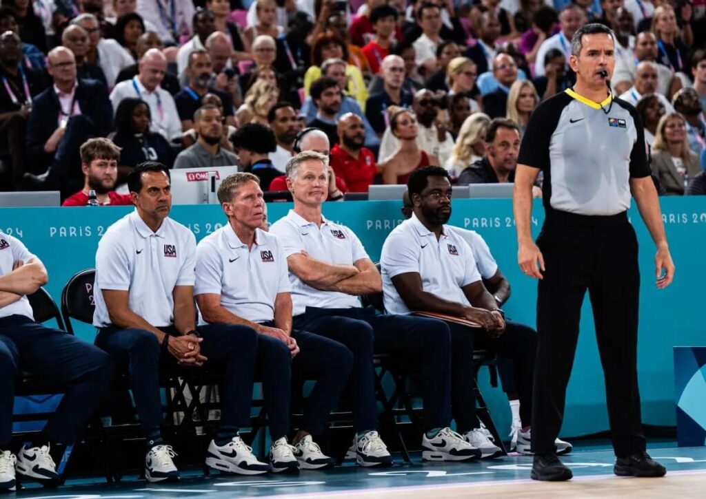 USA Basketball Team coaching staff at Paris Olympics 2024