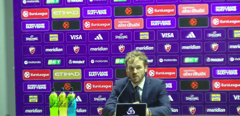 Pjerik Pupe, trener KK Asvel na pres konferenciji nakon utakmice sa Crvenom zvezdom, 28.10.2025.