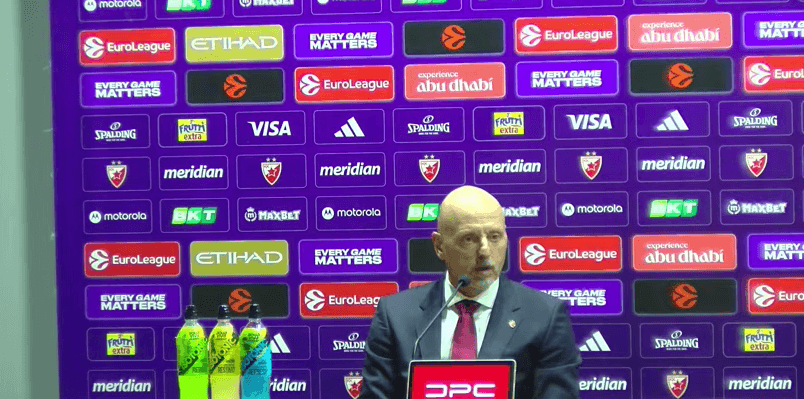 Saša Obradović - trener KK Crvena zvezda na pres konferenciji nakon meča sa Asvelom, 28.10.2025.