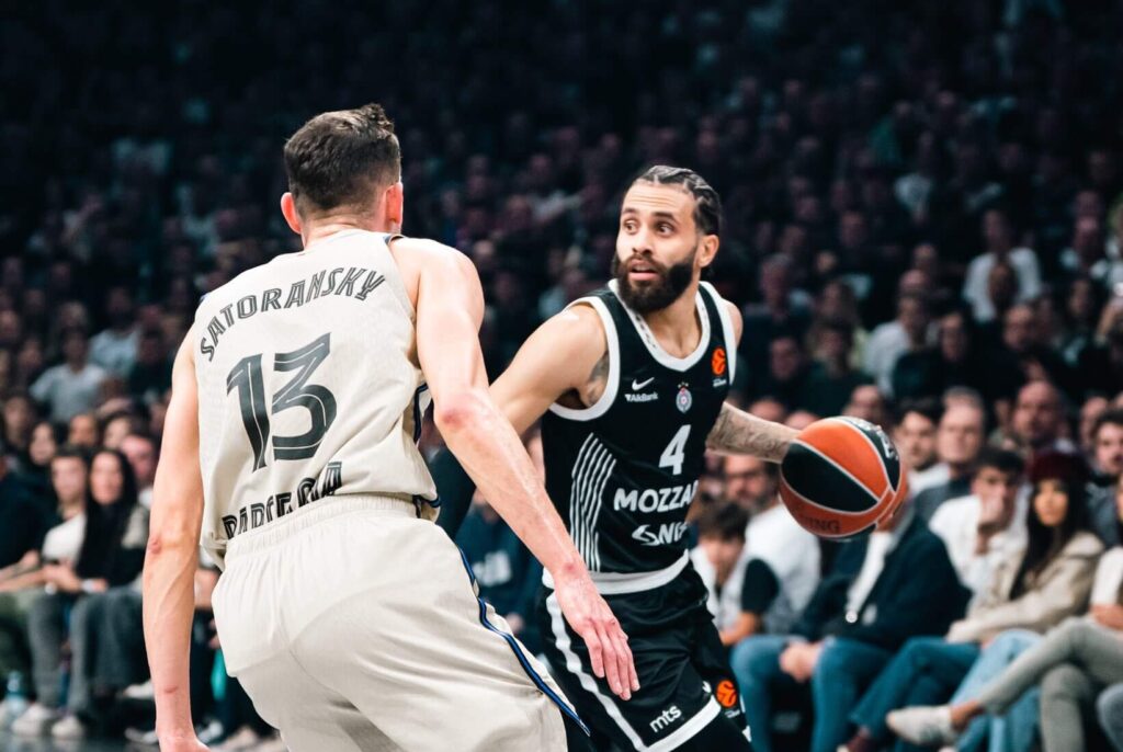 Duane Washington in action, KK Partizan vs Barca Basket, October 31st, 2025.