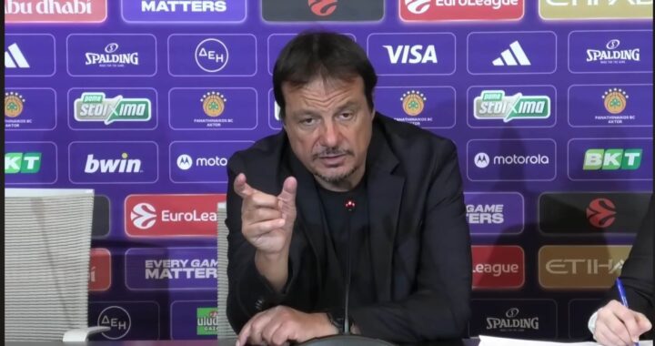 Ergin Ataman, trener KK Panatinaikos ( KK PAO ) na pres konferenciji nakon meča sa Partizanom, 25.11.2025.