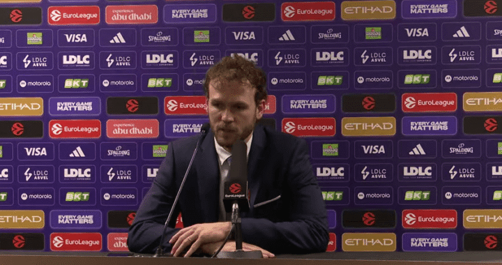 trener KK Asvel Pjerik Pupe nakon meča sa ekipom Partizana, 14.11.12025.