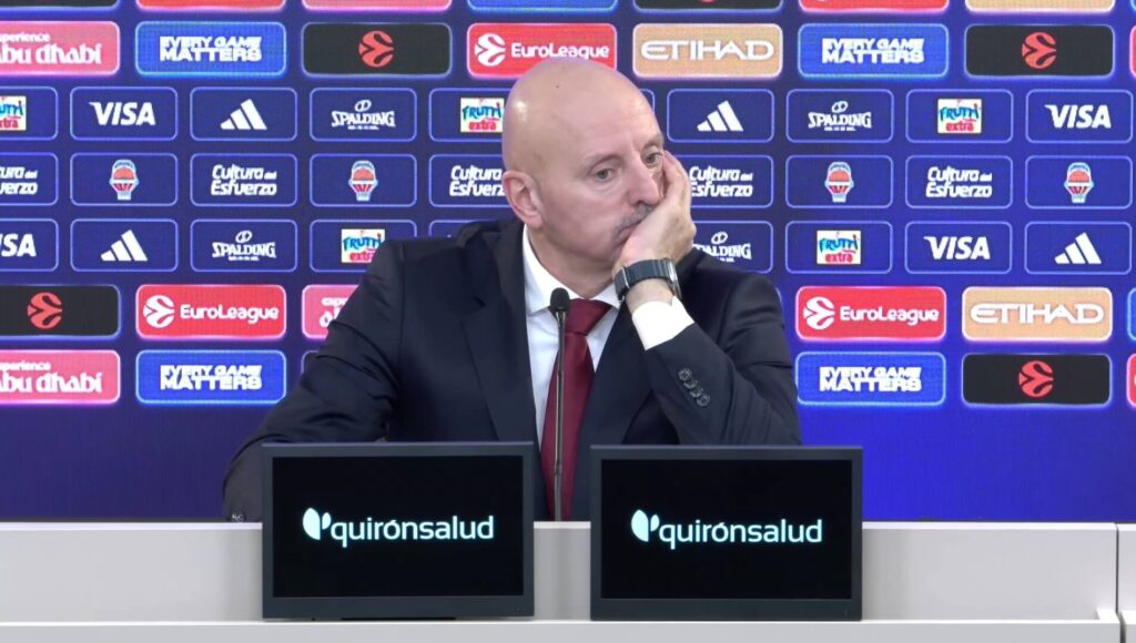 Trener KK Crvena zvezda Saša Obradović na pres konferenciji nakon meča sa Valensijom, 21.11.2025.