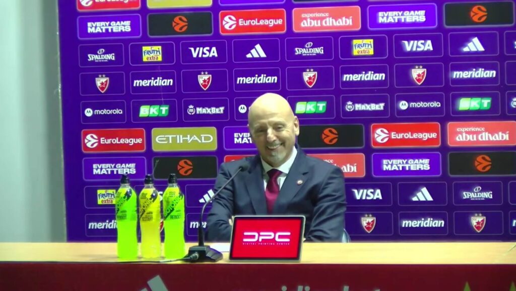Saša Obradović, trener KK Crvena zvezda na pres konferenciji nakon meča sa Olimpijakosom, 26.11.2025.
