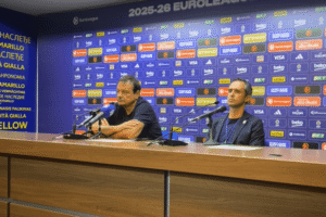 trener KK Pantinaikos Ergin Ataman na pres konferenciji nakon utakmice sa Fenerbahčeom, 16.12.2025.